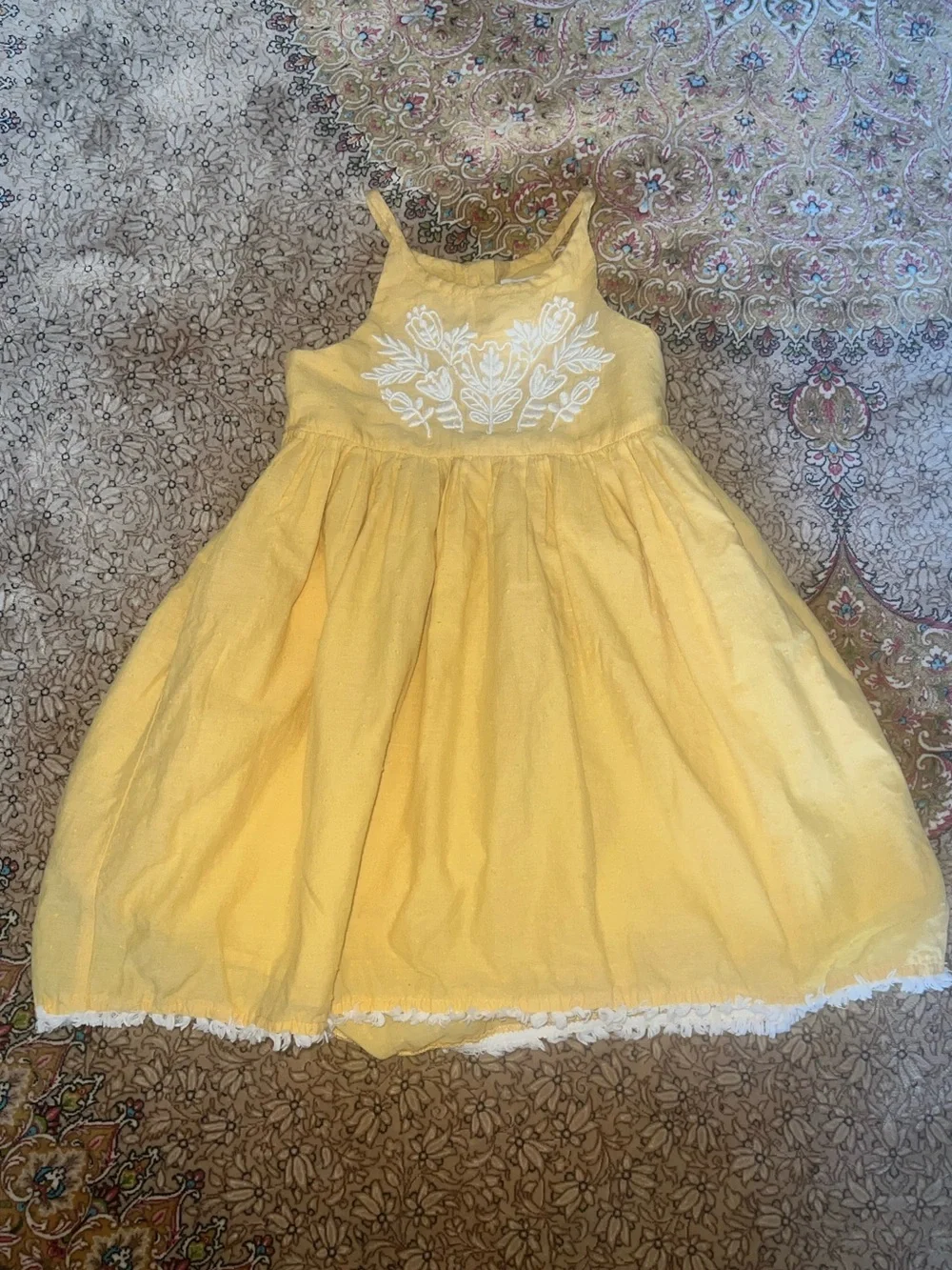 Yellow Embroidered Girls' Sundress - Brand: